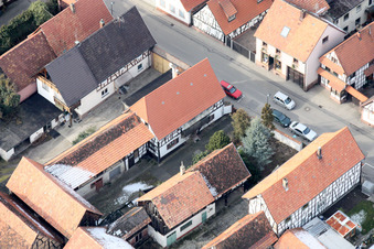 Aerial photograpy of Rheinstr in Kandel in the state Rhineland-Palatinate, Germany