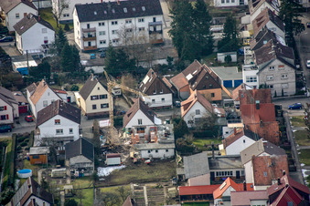Aerial photograpy of Waldstr in Kandel in the state Rhineland-Palatinate, Germany