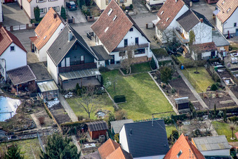 Bird's eye view of Waldstr in Kandel in the state Rhineland-Palatinate, Germany