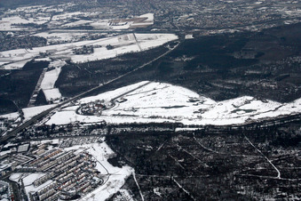 Aerial view of Scheibenhardt estate, golf course in the district Beiertheim-Bulach in Karlsruhe in the state Baden-Wuerttemberg, Germany