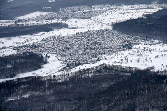 Oblique view of District Spessart in Ettlingen in the state Baden-Wuerttemberg, Germany