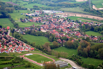 District Altenstadt in Wissembourg in the state Bas-Rhin, France out of the air