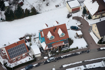 Aerial photograpy of Mühlgasse in the district Gräfenhausen in Birkenfeld in the state Baden-Wuerttemberg, Germany