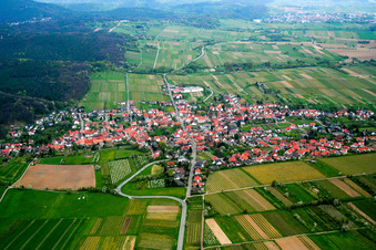Town from the south in Oberotterbach in the state Rhineland-Palatinate, Germany