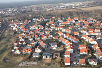 Residential area of the multi-family house settlement East in Bellheim in the state Rhineland-Palatinate