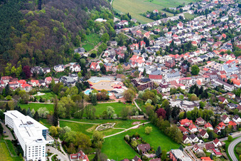 Spa and swimming pools at the swimming pool of the leisure facility in Bad Bergzabern in the state Rhineland-Palatinate
