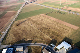Aerial view of North Ring in Rülzheim in the state Rhineland-Palatinate, Germany