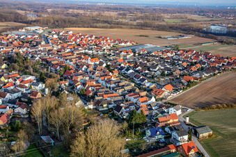 Aerial view of Village view from the west in Kuhardt in the state Rhineland-Palatinate, Germany