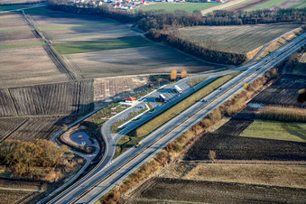 Rheinaue rest area on the B9 in Leimersheim in the state Rhineland-Palatinate, Germany