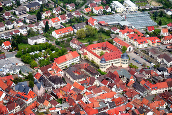 Castle Bad Bergzabern in Bad Bergzabern in the state Rhineland-Palatinate, Germany out of the air