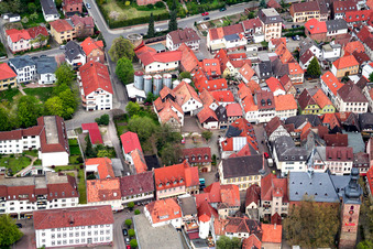 Aerial view of Marktstr in Bad Bergzabern in the state Rhineland-Palatinate, Germany