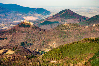 Trifels Castle from the west in Annweiler am Trifels in the state Rhineland-Palatinate, Germany
