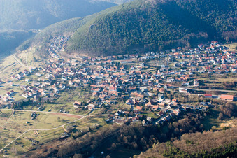 Town View of the streets and houses of the residential areas in Wernersberg in the state Rhineland-Palatinate, Germany
