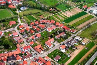 Aerial view of Kapellen Drusweiler new development area in the district Drusweiler in Kapellen-Drusweiler in the state Rhineland-Palatinate, Germany