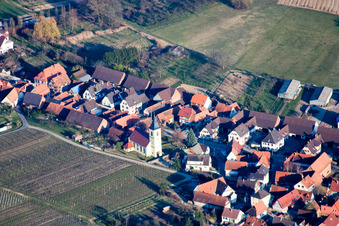 Rott in the state Bas-Rhin, France viewn from the air