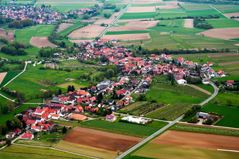 Town from the west in Oberhausen in the state Rhineland-Palatinate, Germany