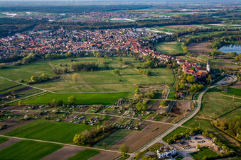 View of the town from the south in Jockgrim in the state Rhineland-Palatinate, Germany