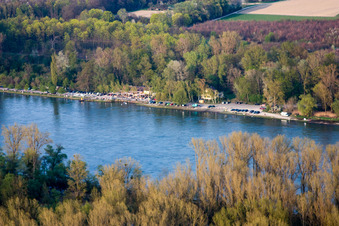 Landing point of the Rhine ferry Leimersheim in Leopoldshafen in the district Leopoldshafen in Eggenstein-Leopoldshafen in the state Baden-Wuerttemberg, Germany