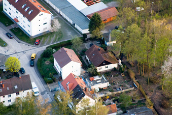 Elsässer Street in Kandel in the state Rhineland-Palatinate, Germany seen from above