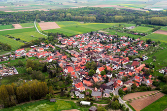 Aerial photograpy of Village view in Barbelroth in the state Rhineland-Palatinate, Germany