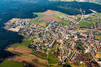 Overview of the town from the south in Schömberg in the state Baden-Wuerttemberg, Germany