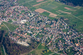Aerial view of From the northwest in the district Conweiler in Straubenhardt in the state Baden-Wuerttemberg, Germany