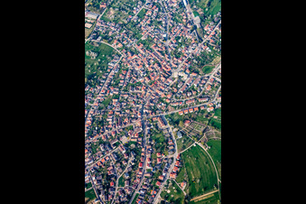 Village overview in the district Ittersbach in Karlsbad in the state Baden-Wuerttemberg, Germany