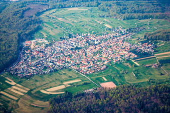 Village view in the district Spessart in Ettlingen in the state Baden-Wuerttemberg, Germany