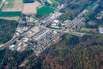 From the southeast in the district Silberstreifen in Rheinstetten in the state Baden-Wuerttemberg, Germany