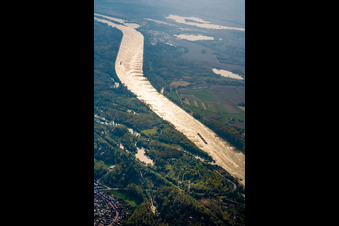 Mouth of the Auer Altrhein into the Rhine in Au am Rhein in the state Baden-Wuerttemberg, Germany