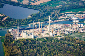 EnBW power plant construction site in the district Daxlanden in Karlsruhe in the state Baden-Wuerttemberg, Germany