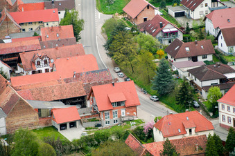Oblique view of Main Street in Hergersweiler in the state Rhineland-Palatinate, Germany