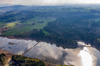 Aerial photograpy of Zellsee in the district Paterzell in Wessobrunn in the state Bavaria, Germany