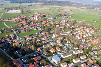 Village view in the district Traubing in Tutzing in the state Bavaria, Germany