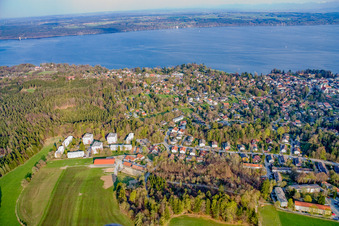 City on Lake Starnberg from the west in Tutzing in the state Bavaria, Germany
