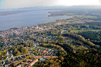 Riparian areas on the lake area of lake Starnberg in Tutzing in the state Bavaria, Germany