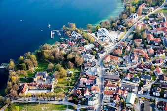 Park of Bleicher on shore of lake of Starnberg in Tutzing in the state Bavaria, Germany