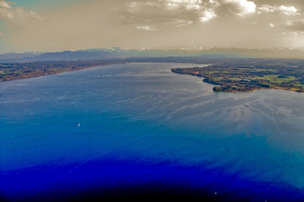 Lake Starnberg from the north in Starnberger See in the state Bavaria, Germany