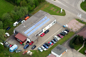 Aerial view of Citroen dealership Schwind in Winden in the state Rhineland-Palatinate, Germany