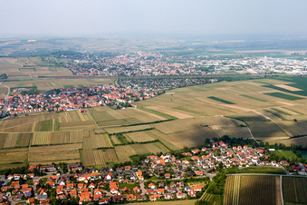 Bird's eye view of Kleinkarlbach in the state Rhineland-Palatinate, Germany