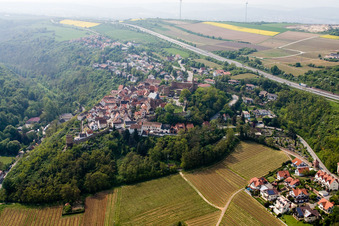 Aerial view of Neuleiningen in the state Rhineland-Palatinate, Germany