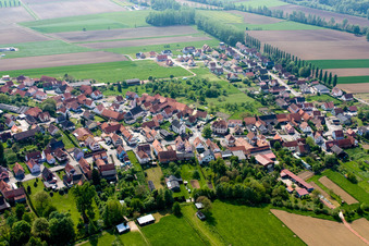 Buhl in the state Bas-Rhin, France seen from a drone