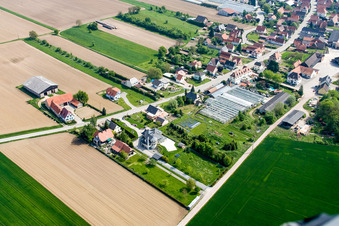 Drone image of Niederrœdern in the state Bas-Rhin, France