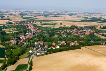 Aerial view of Eberbach-Seltz in the state Bas-Rhin, France