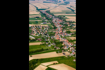 Neewiller-près-Lauterbourg in the state Bas-Rhin, France from above