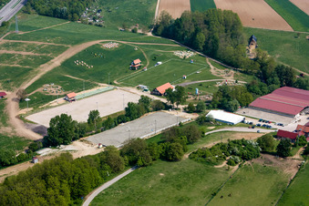 Oblique view of Haras de la Neée in Neewiller-près-Lauterbourg in the state Bas-Rhin, France