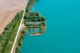 Quarry lake in Lauterbourg in the state Bas-Rhin, France