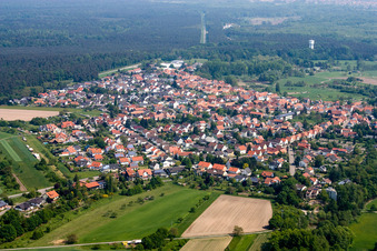 Aerial photograpy of Lauterbourg in the state Bas-Rhin, France