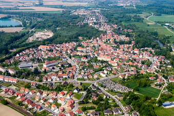 Lauterbourg in the state Bas-Rhin, France from above