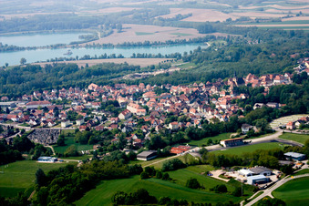 Lauterbourg in the state Bas-Rhin, France viewn from the air
